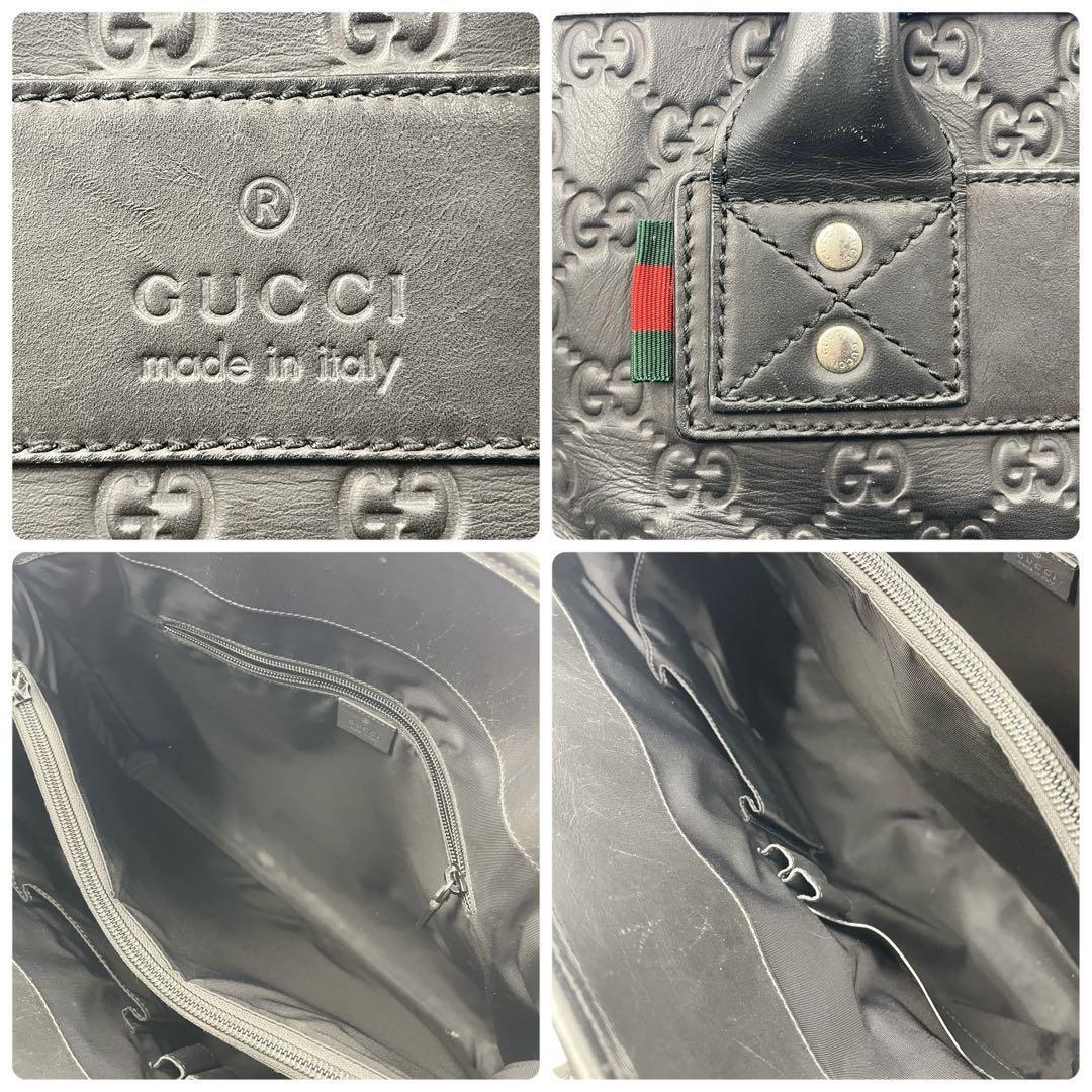 GUCCI Business Man Bag Briefcase, Shimmer Leather, Sherry Line, Logo GG Pattern
