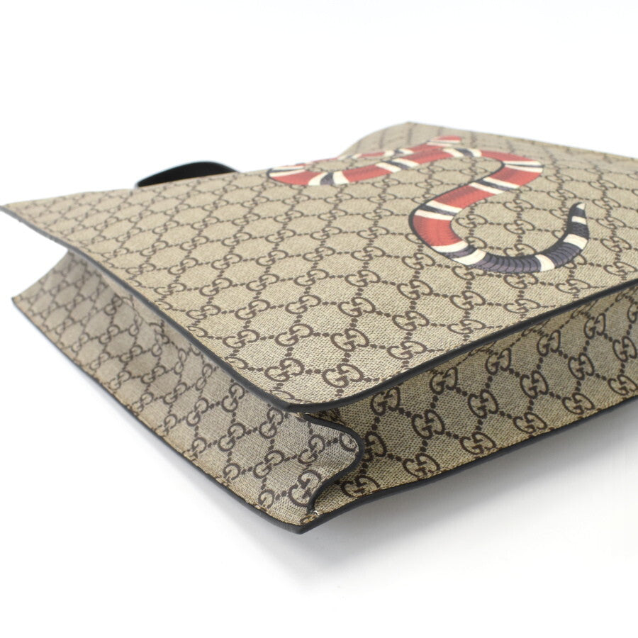 GUCCI 2-Way Handbag/Shoulder Bag 450950 GG Supreme Snake PVC Leather Beige