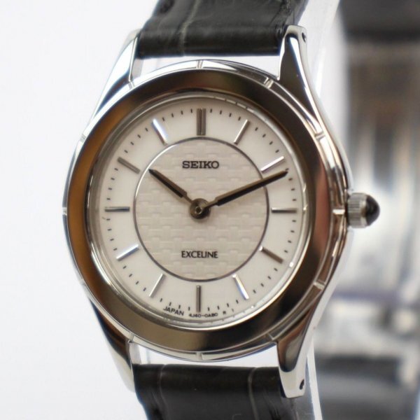 Seiko 4J40-0AA0 Exceline White Dial Watch QZ