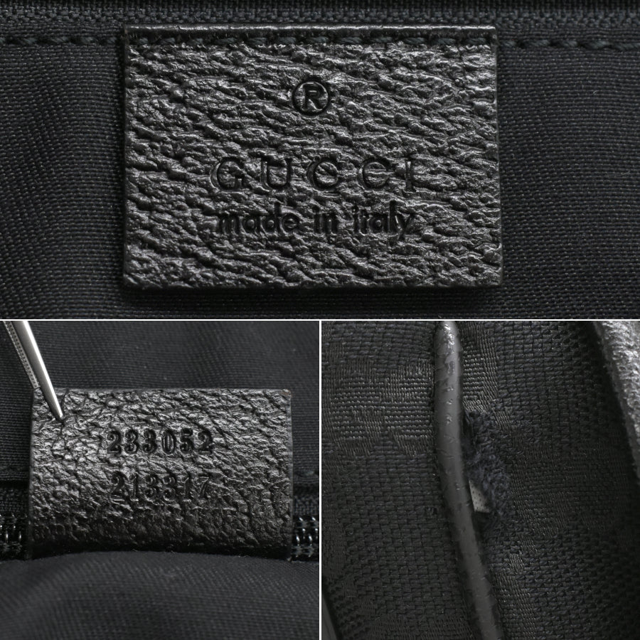 Gucci shoulder bag messenger bag 233052 GG canvas leather black