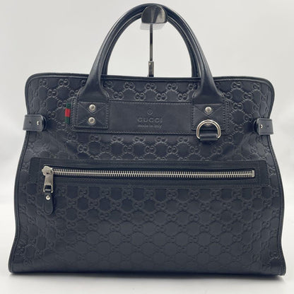 GUCCI Business Man Bag Briefcase, Shimmer Leather, Sherry Line, Logo GG Pattern
