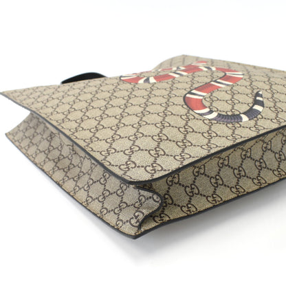 GUCCI 2-Way Handbag/Shoulder Bag 450950 GG Supreme Snake PVC Leather Beige