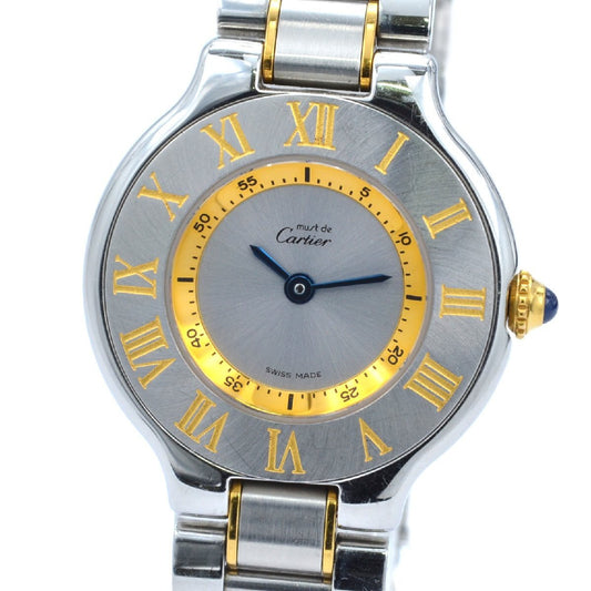 CARTIER 1340 Must 21 Vantianne W10073R6 Quartz Stainless Steel Silver Dial Women's Watch Vintage Pre-owned with Storage Box