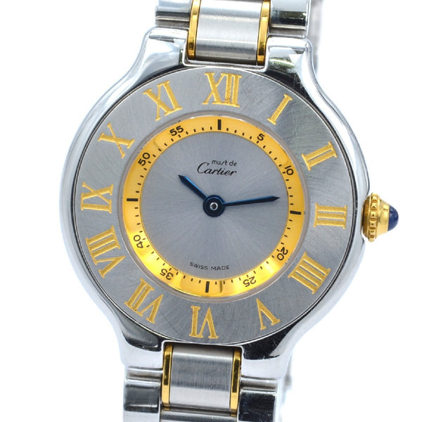 CARTIER 1340 Must 21 Vantianne W10073R6 Quartz Stainless Steel Silver Dial Women's Watch Vintage Pre-owned with Storage Box