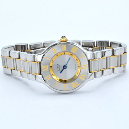 CARTIER 1340 Must 21 Vantianne W10073R6 Quartz Stainless Steel Silver Dial Women's Watch Vintage Pre-owned with Storage Box