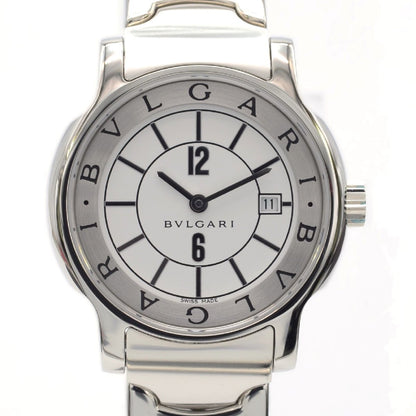 BVLGARI Solotempo ST29S White Dial Stainless Steel Quartz QZ Women's Watch