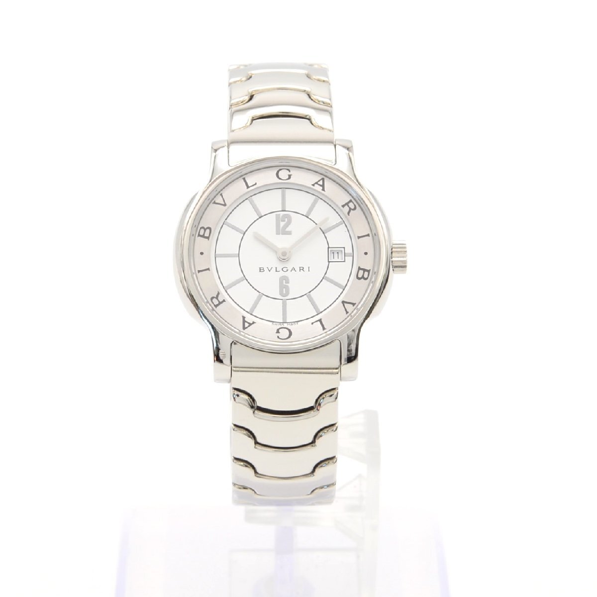 BVLGARI Solotempo ST29S White Dial Stainless Steel Quartz QZ Women's Watch