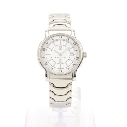 BVLGARI Solotempo ST29S White Dial Stainless Steel Quartz QZ Women's Watch