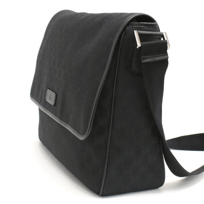 Gucci shoulder bag messenger bag 233052 GG canvas leather black