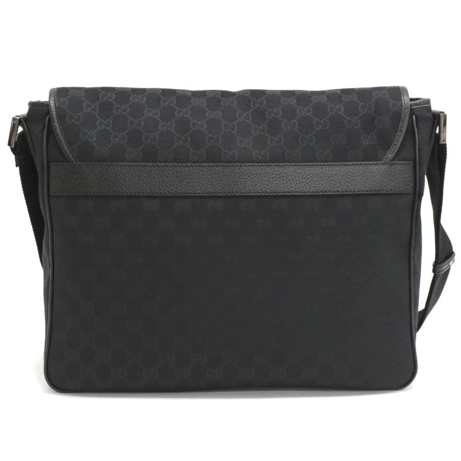 Gucci shoulder bag messenger bag 233052 GG canvas leather black